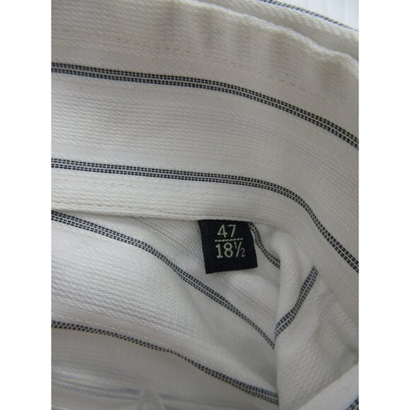 Canali Shirt 18 1/2 Button Down Striped French Cuffs Woven Italy XXL * - Picture 10 of 13